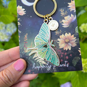 Luna Moth Keychain Charm Glow in the Dark