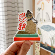 Cool Cats Read Books Sticker