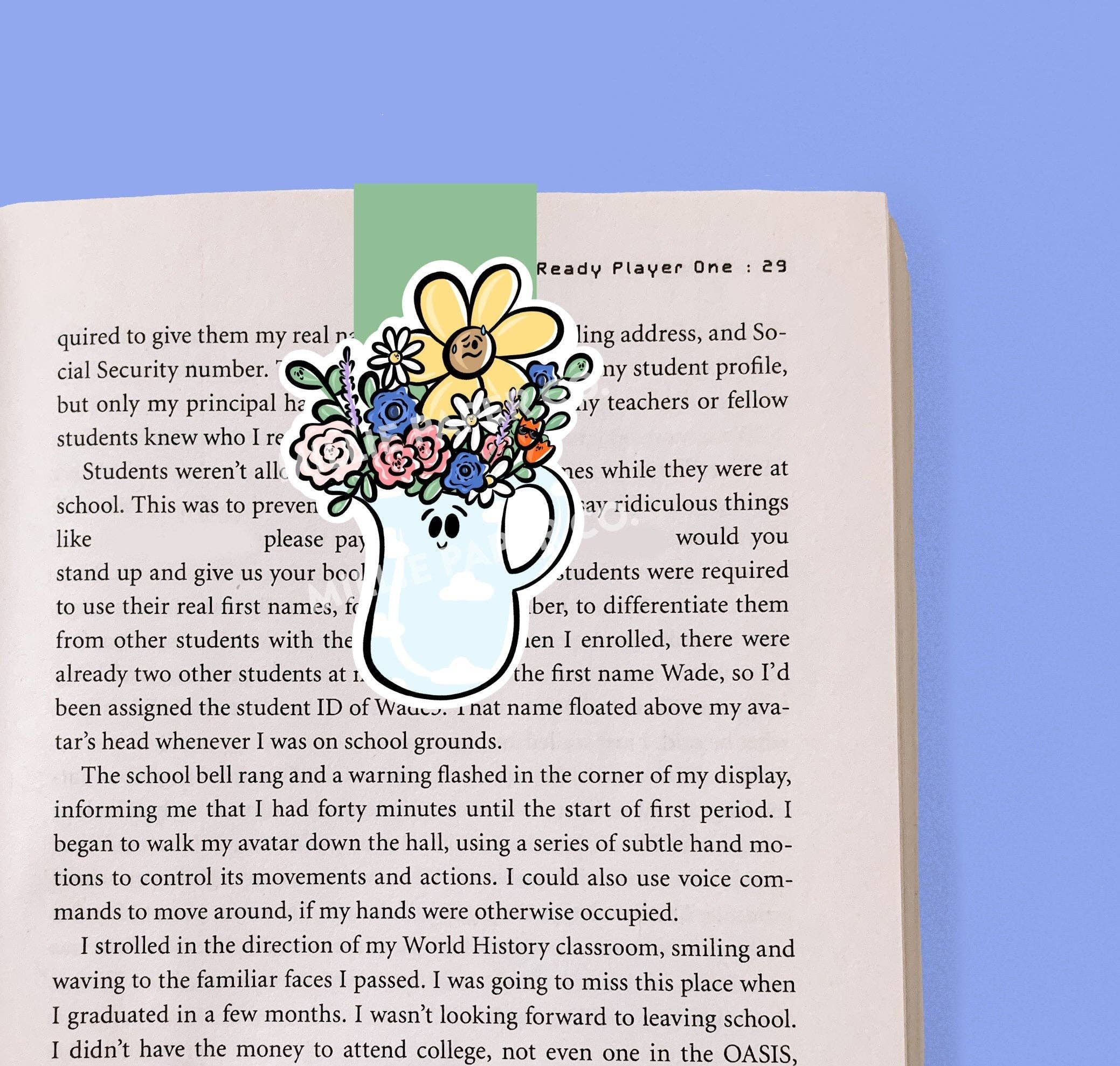 Flower Vase Magnetic Bookmark