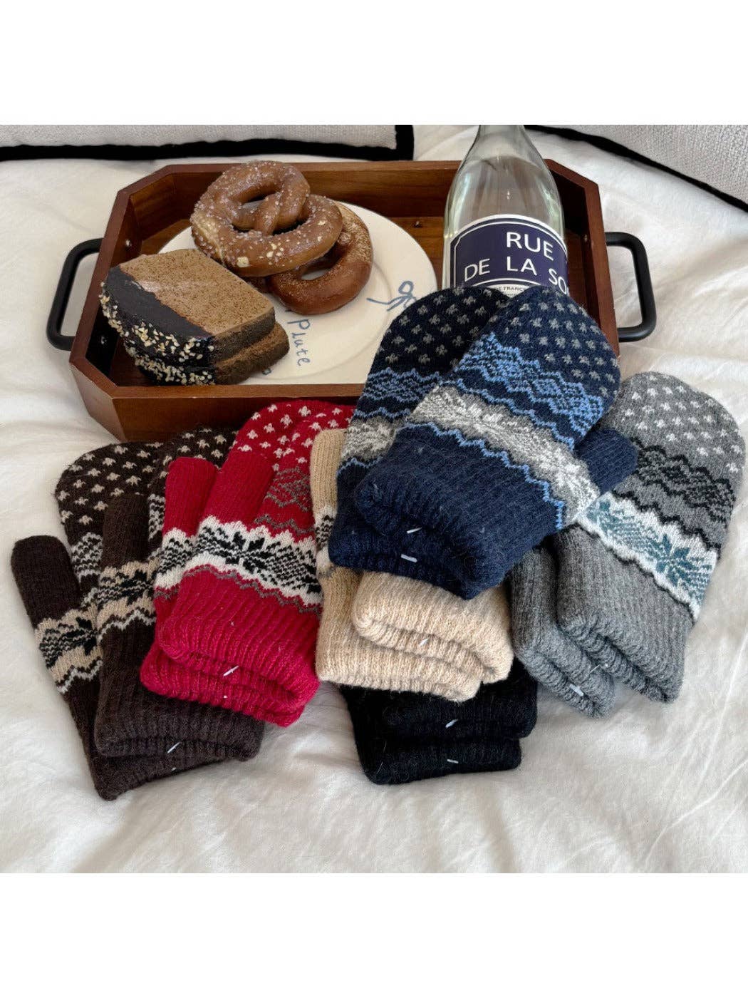 Gloving - Unisex Warm Snowflake Knit Mittens