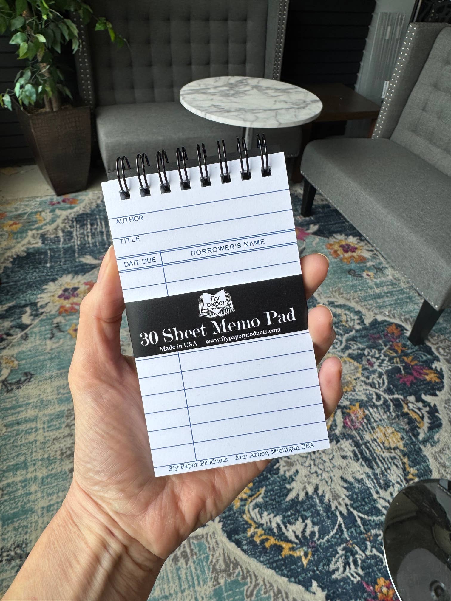 White Library Card Memo Pad