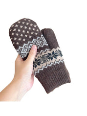 Gloving - Unisex Warm Snowflake Knit Mittens