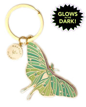 Luna Moth Keychain Charm Glow in the Dark