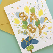 Special Delivery Balloons & Confetti Mailbox Baby Card