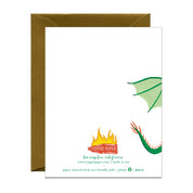 Fiery Flying Dragons Mythical Birthday Card