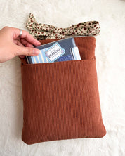 The Life of A Reader Embroidered Corduroy Book Sleeve with Bow Knot