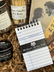 White Library Card Memo Pad