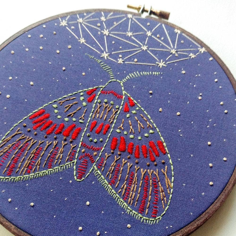 Midnight flight embroidery kit