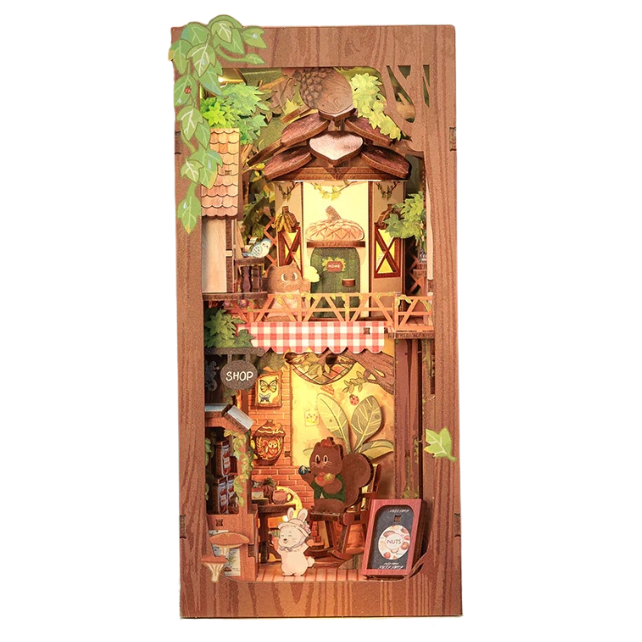 DIY Book Nook Kit: Squirrel Collector with Dust Cover