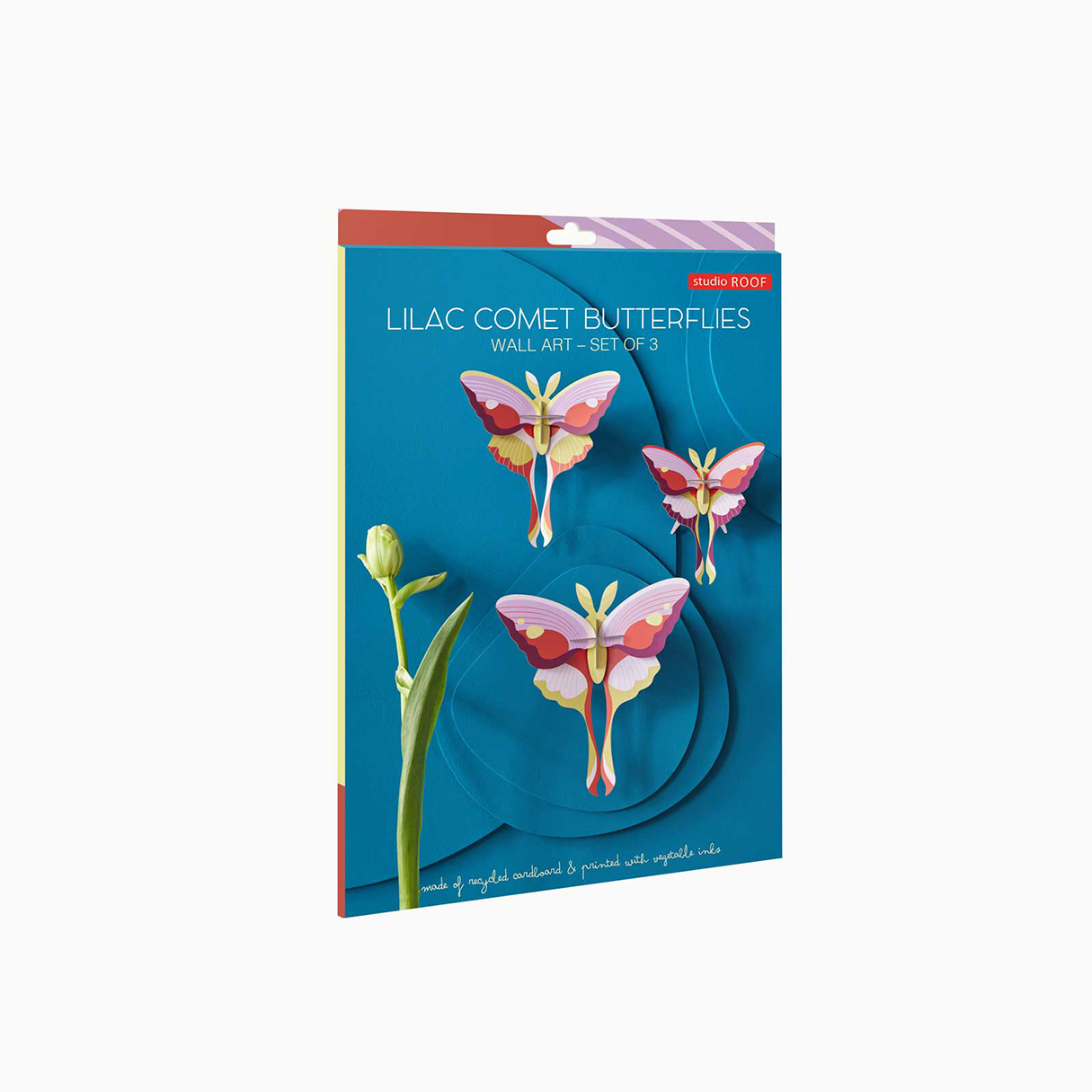 3D Wall Art - Butterflies- Lilac Comet Butterflies, set of 3