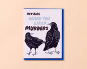 Murder True Crime Halloween Crows Letterpress Greeting Card