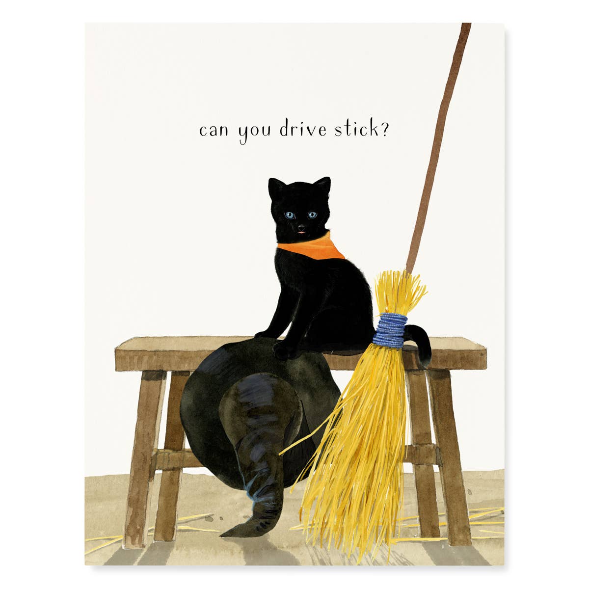 Witch Wanted - Halloween Cards - Black Cat