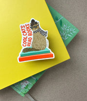 Cool Cats Read Books Sticker