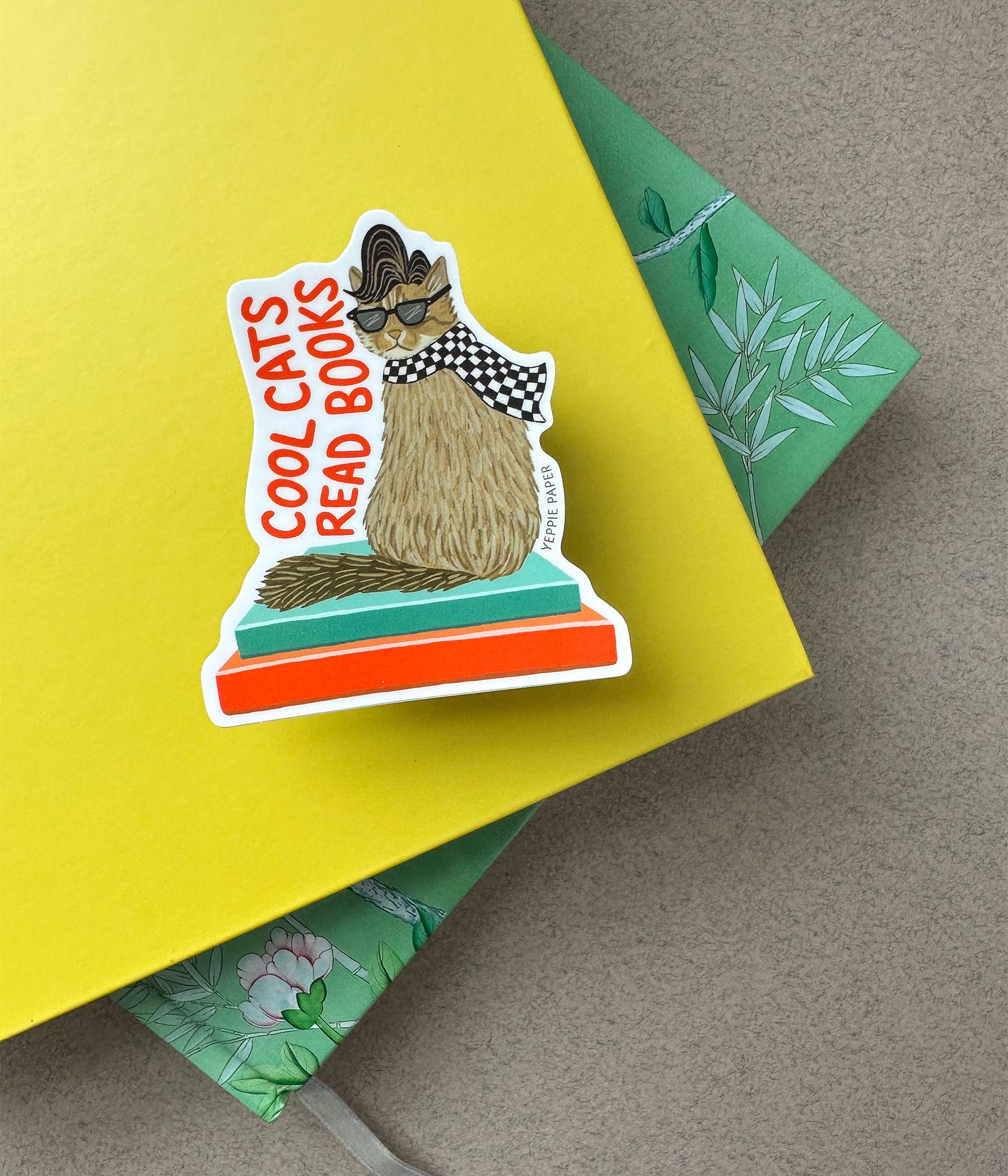 Cool Cats Read Books Sticker