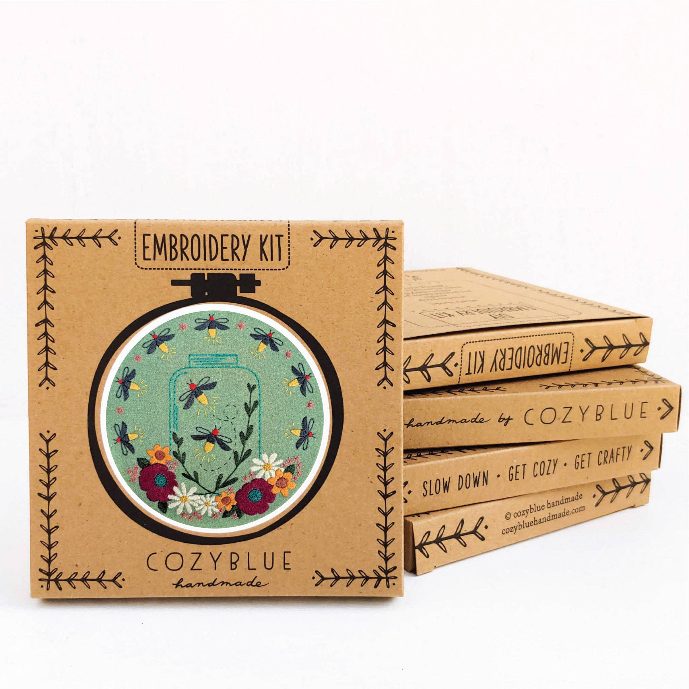 Fireflies embroidery kit