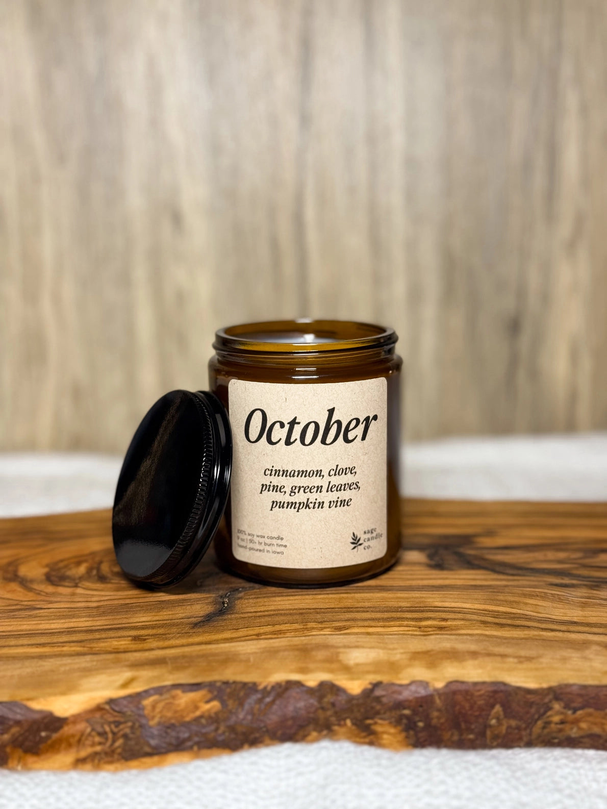 October - 100% Soy Wax Candle