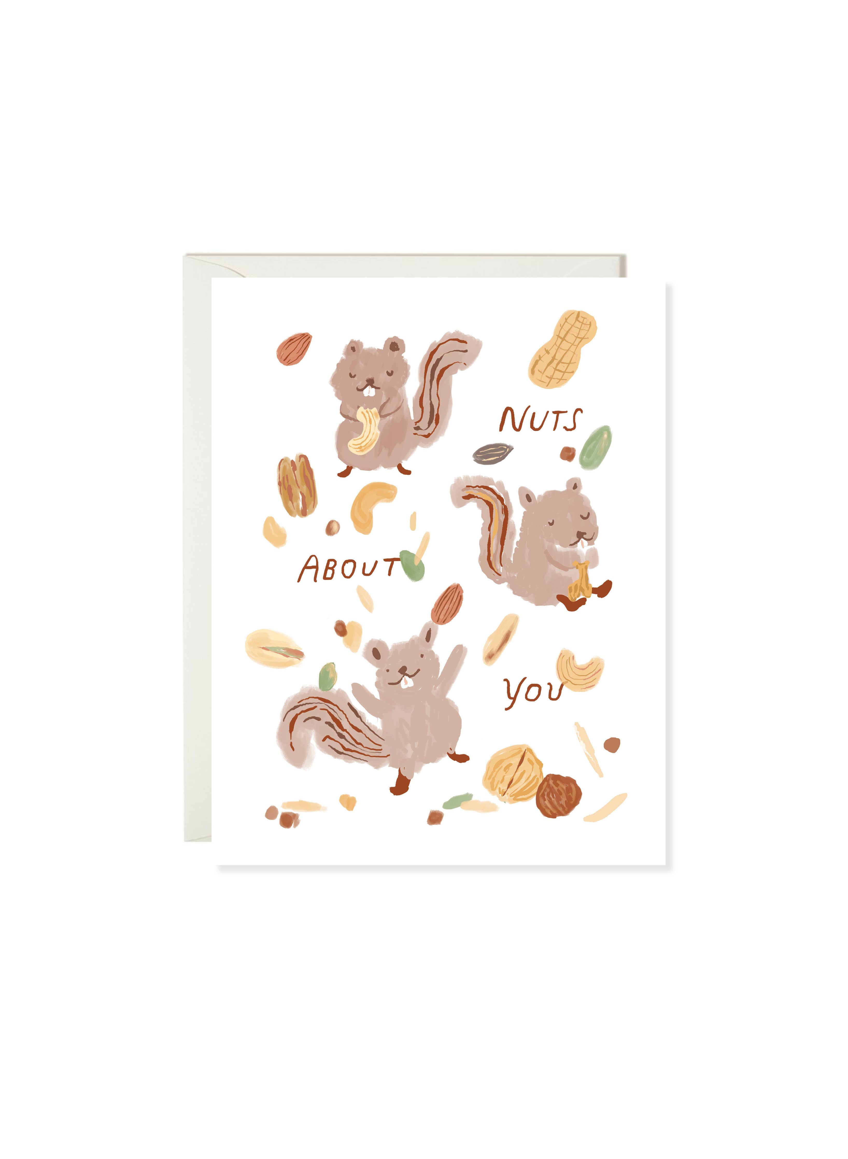 Nuts About You - Squirrel Pun Card