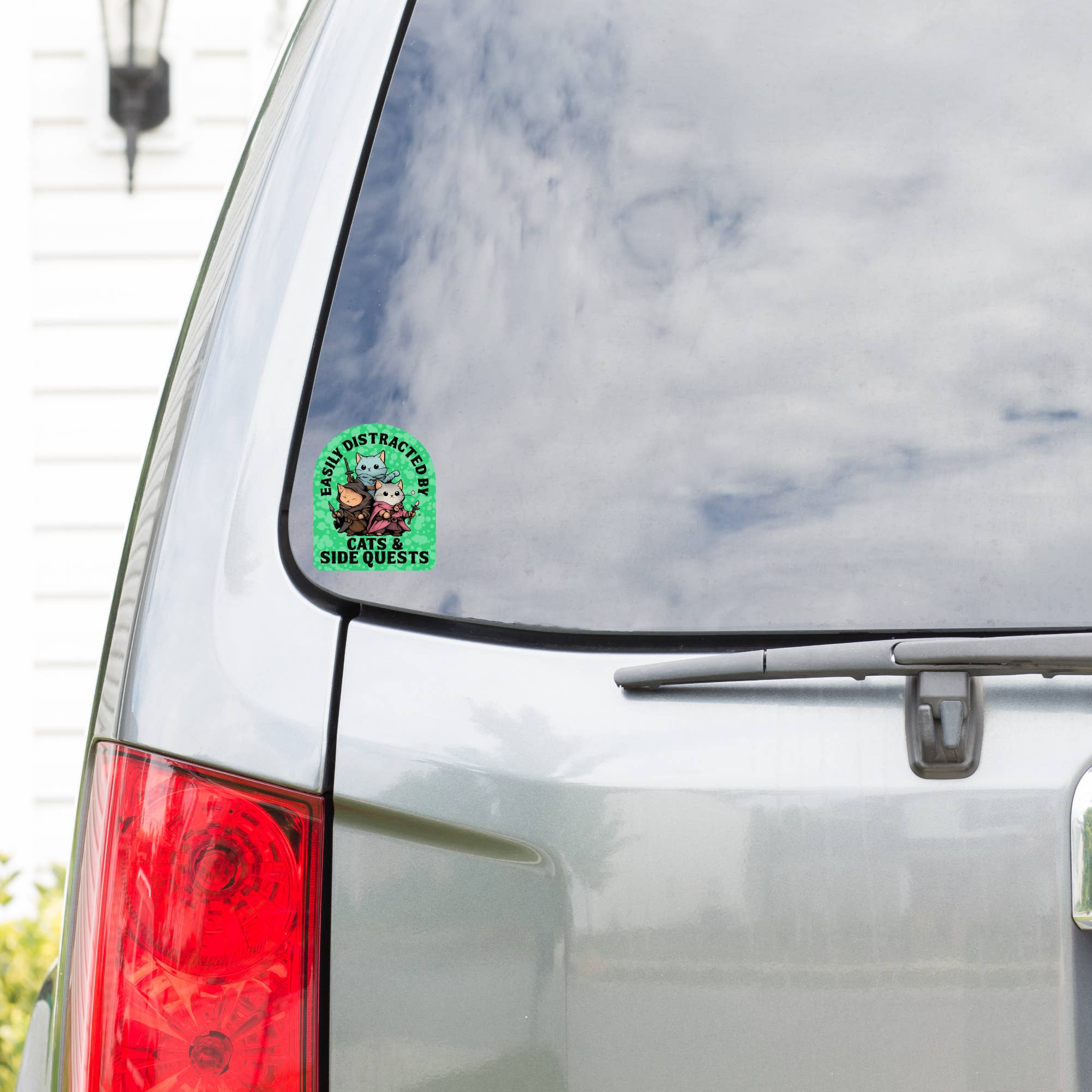 Easily Distracted by Cats and Side Quests Vinyl Sticker