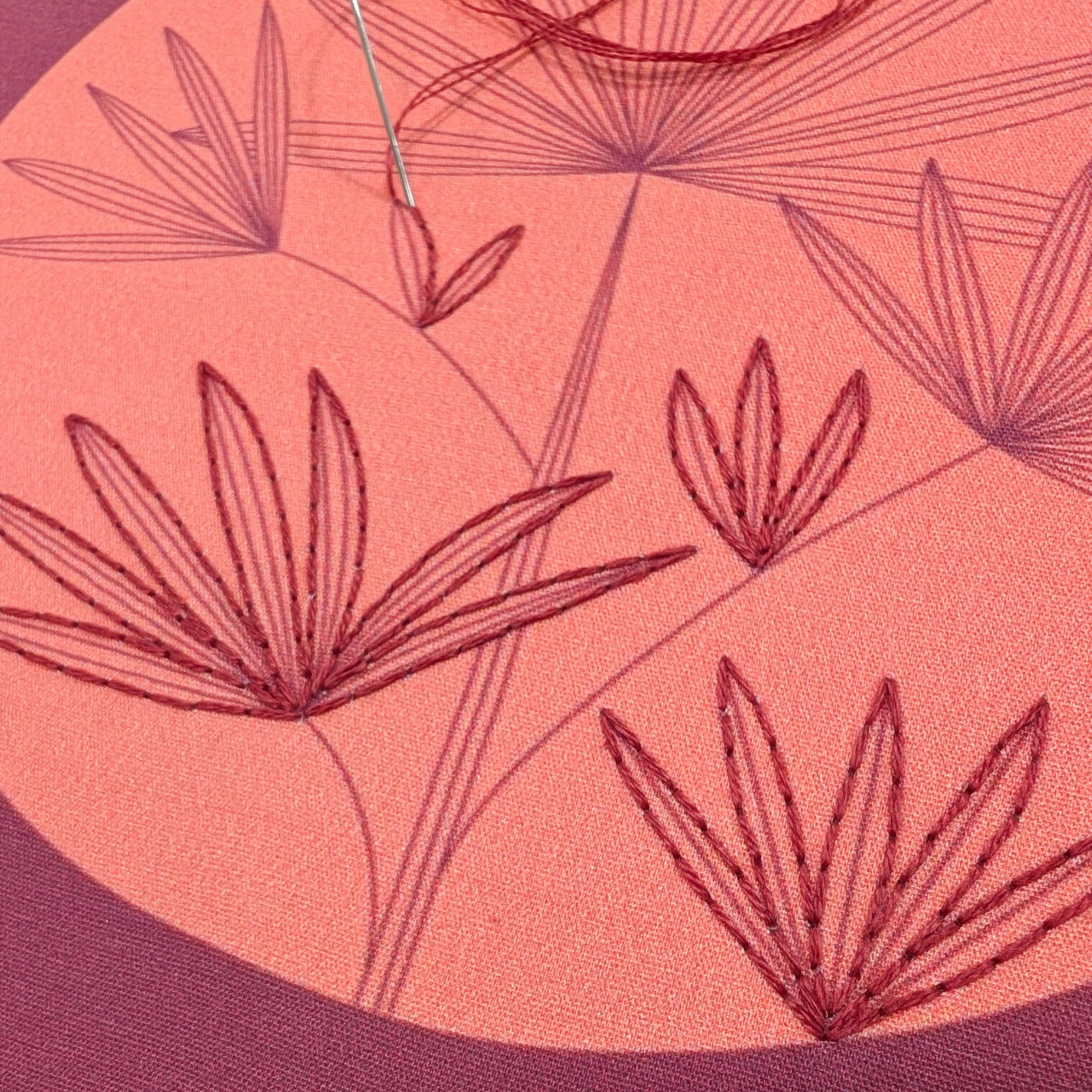 Lady palm embroidery kit