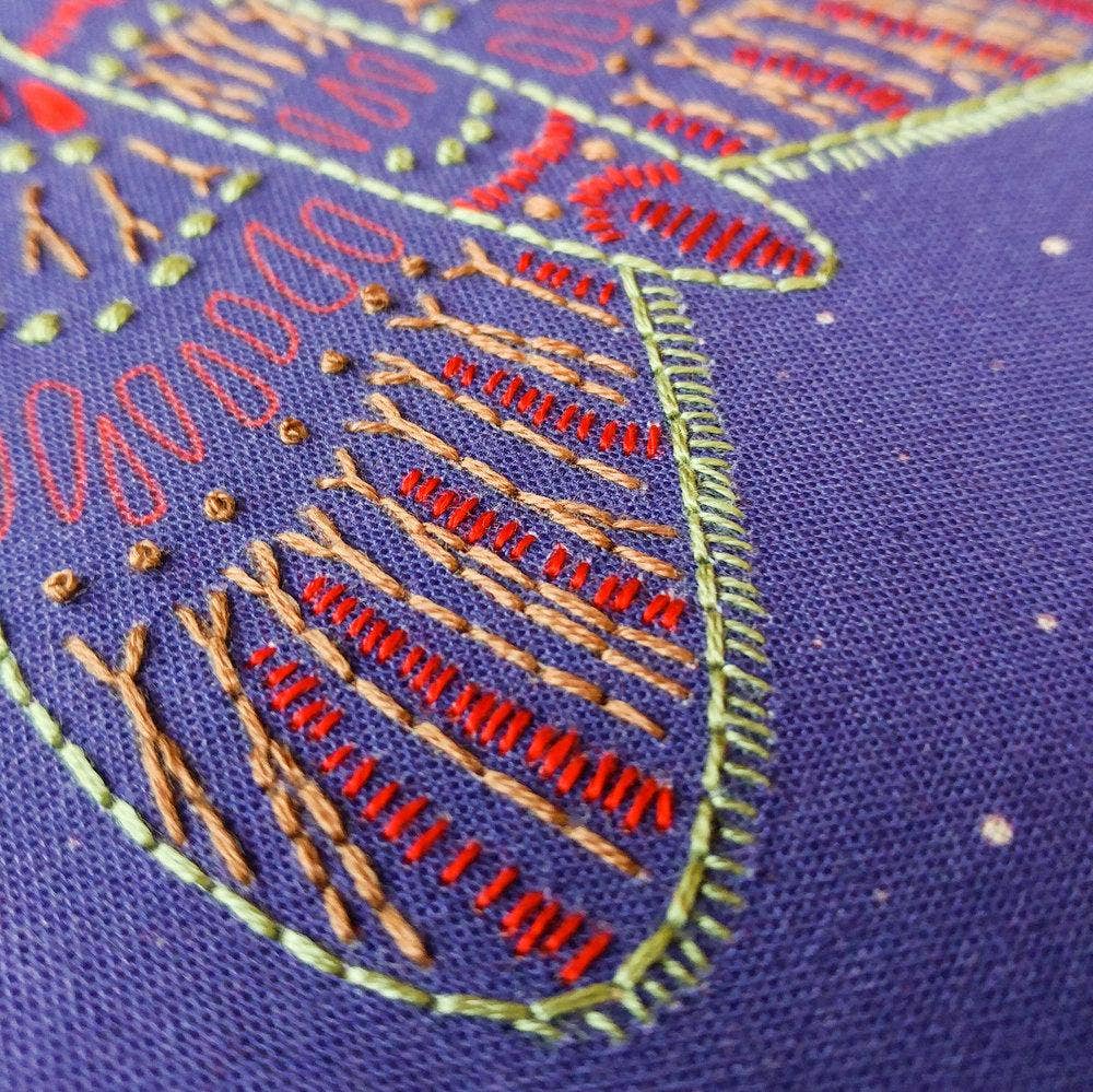 Midnight flight embroidery kit