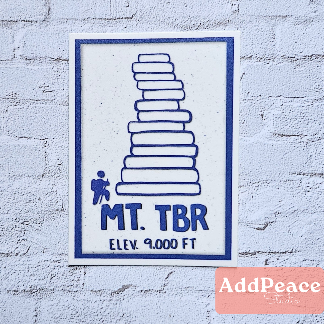 Mt. TBR Hiking Book Stack Vinyl Sticker