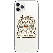 Easily Distracted by Dogs and Books Vinyl Sticker