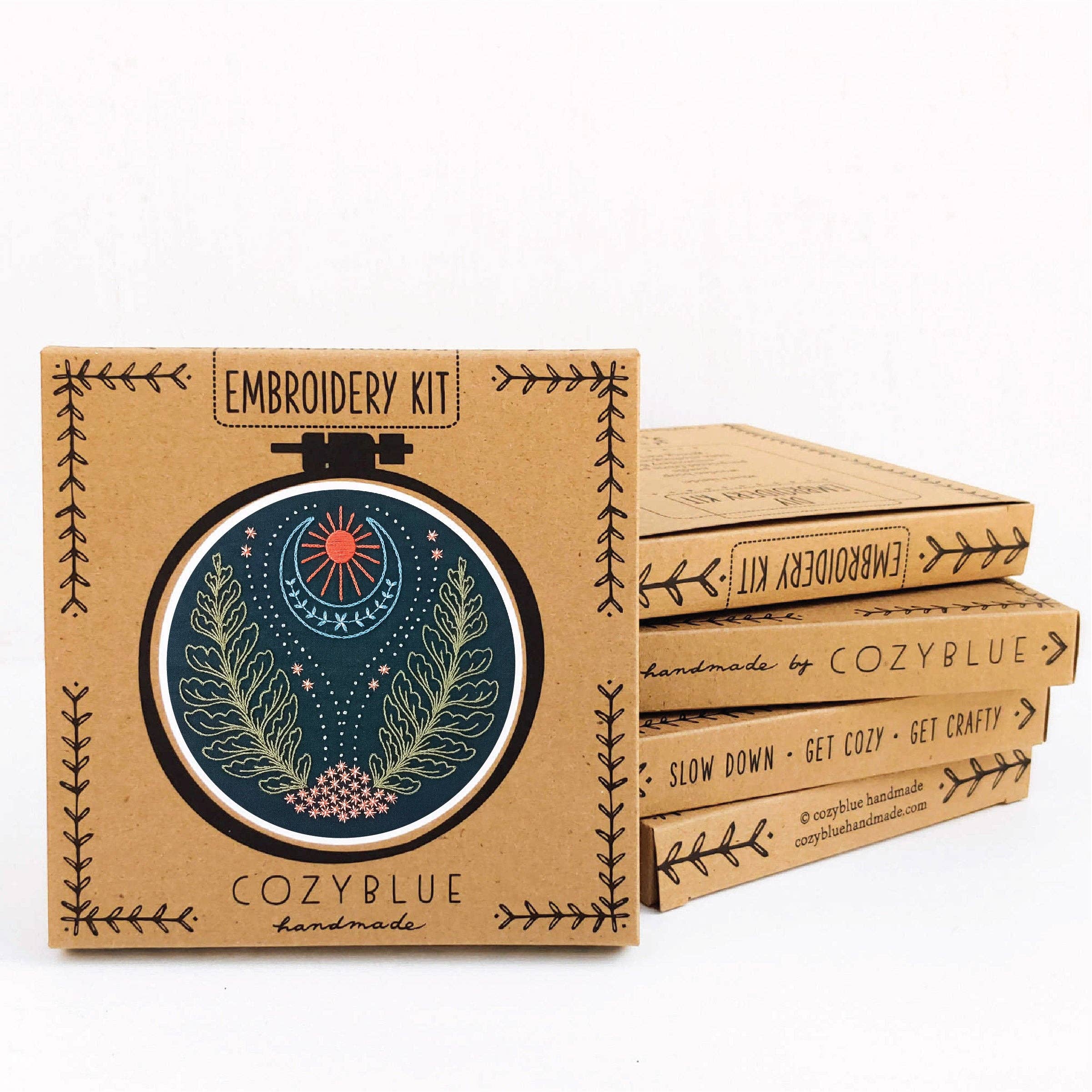 Blue moon embroidery kit