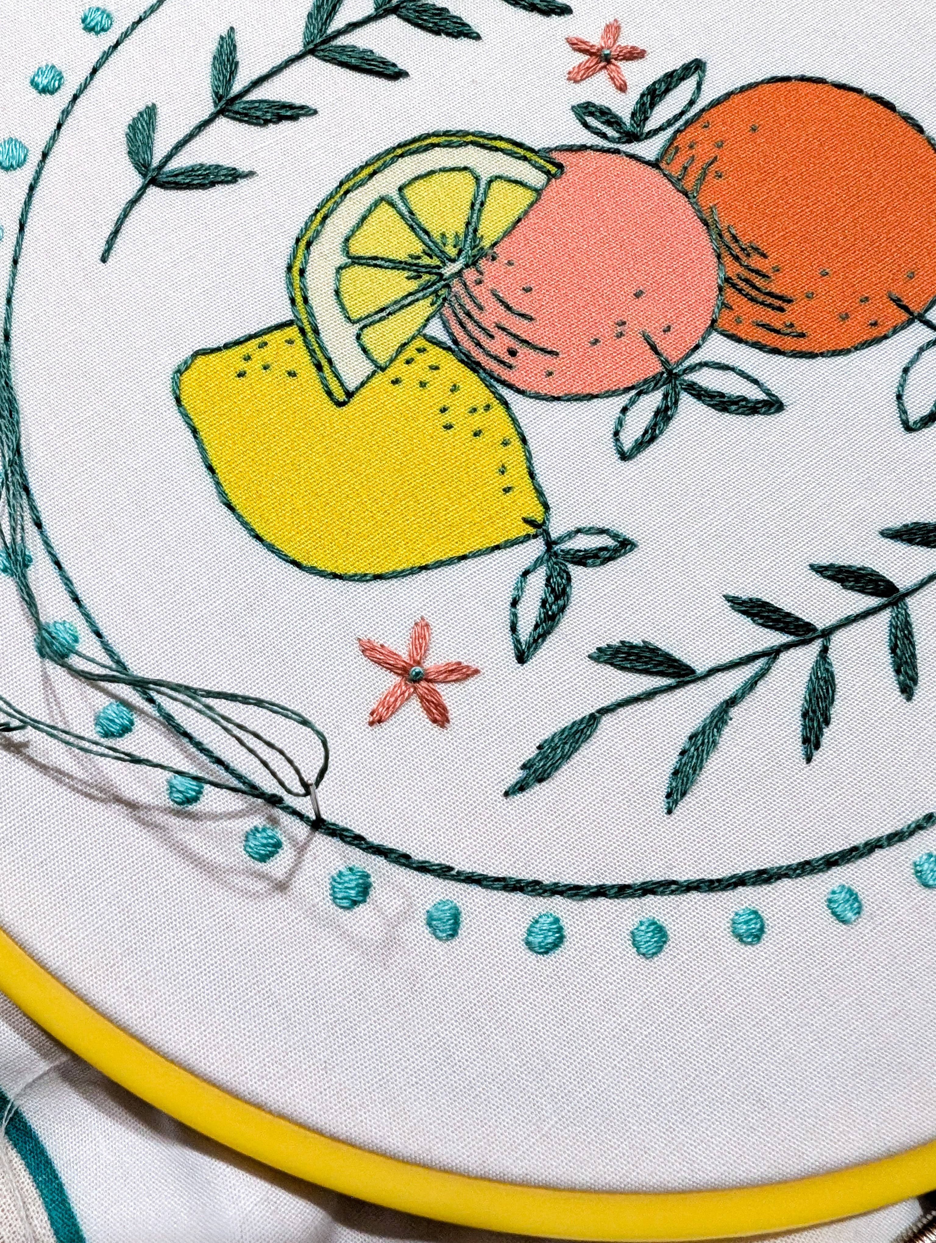 Citrus embroidery kit