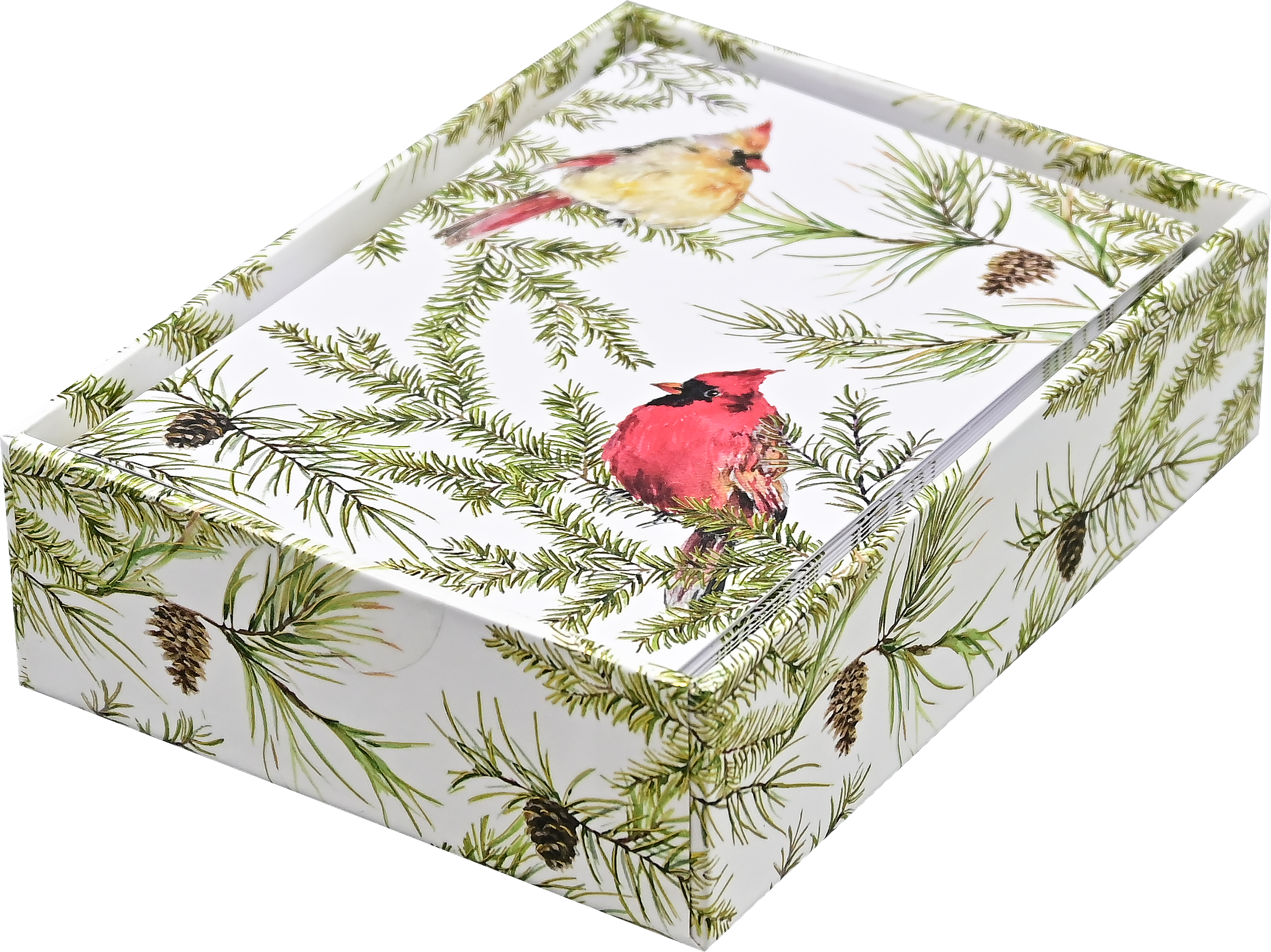 Cardinals in Evergreen Small Boxed Holiday Cards