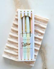 Retro Pen Set of Four | Pastel Rainbow