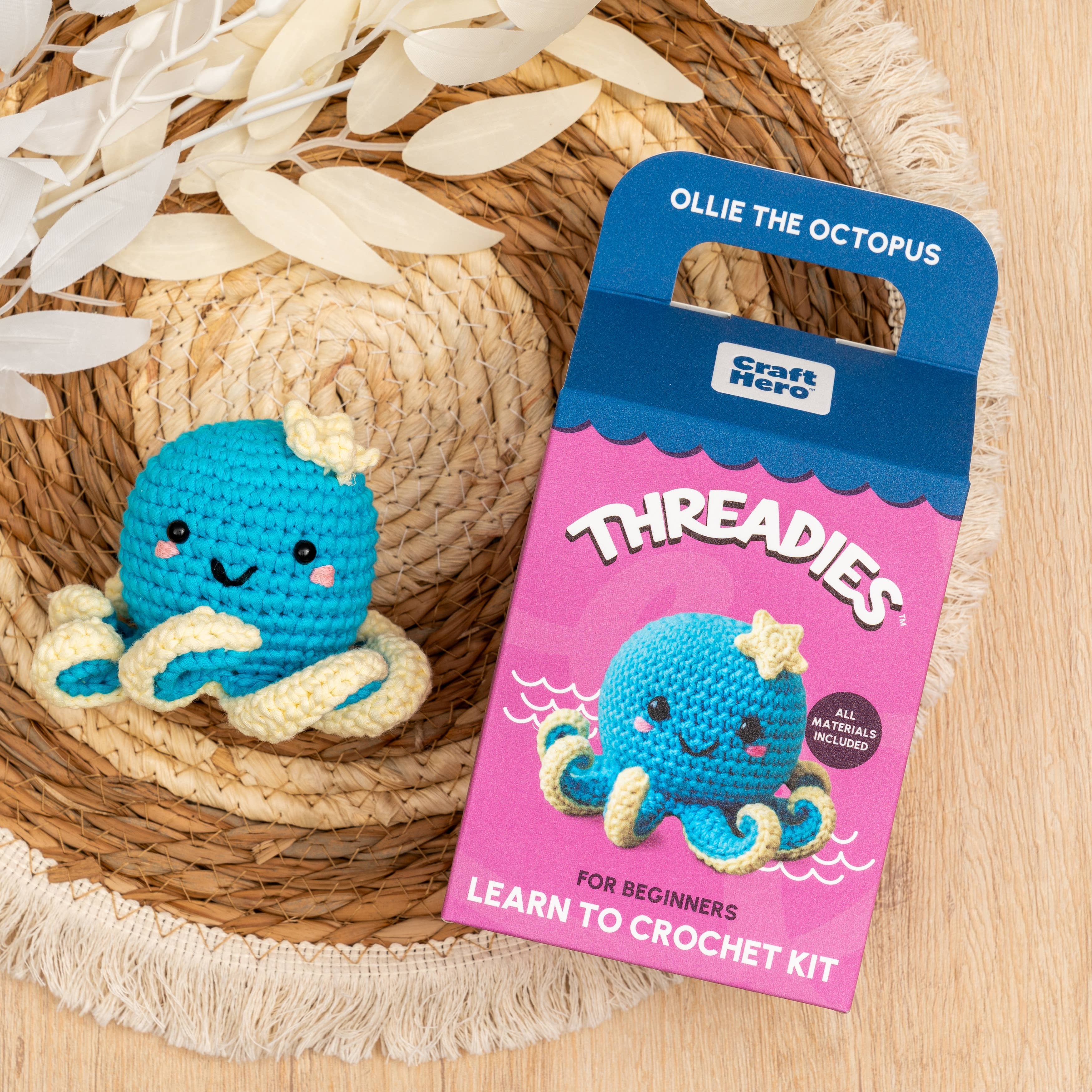 Craft Hero Threadies - Crochet Learning Kit - Ollie the Octopus