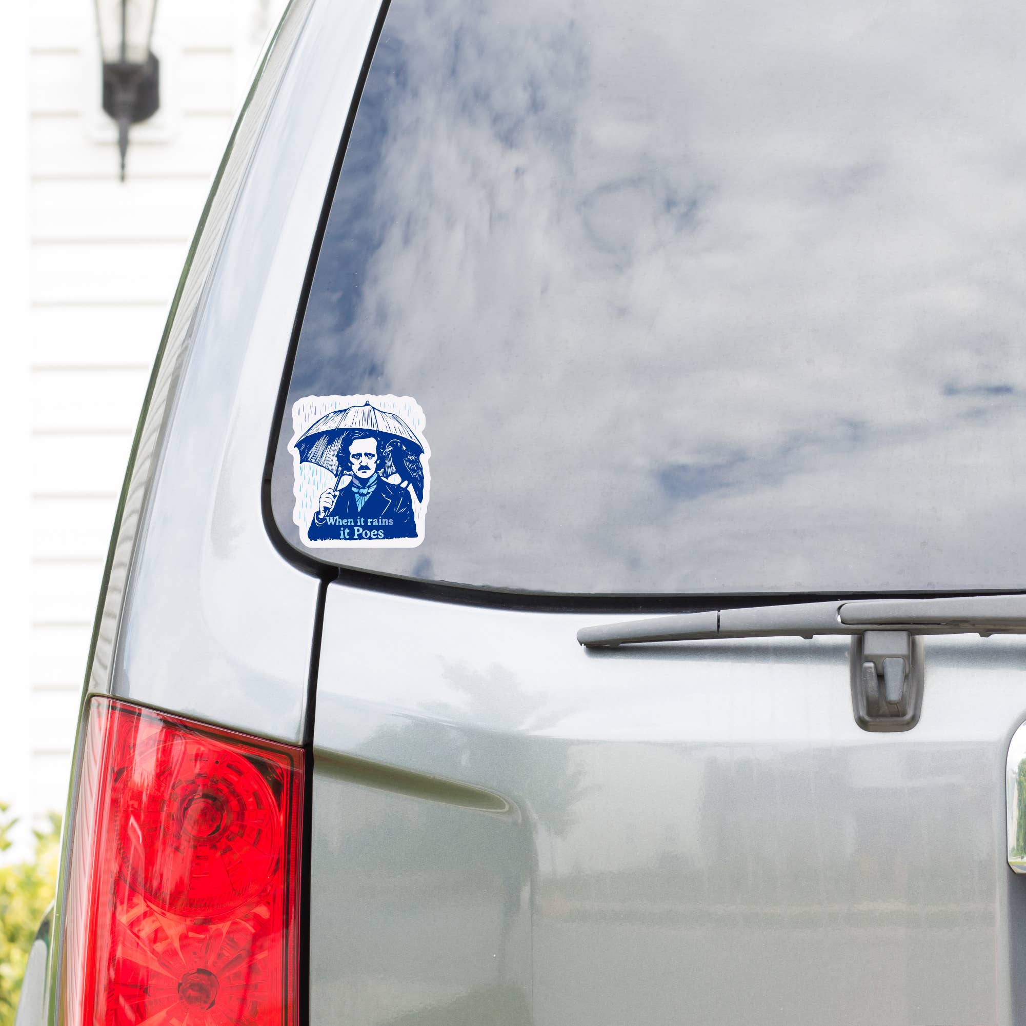 When it Rains it Poes Vinyl Sticker