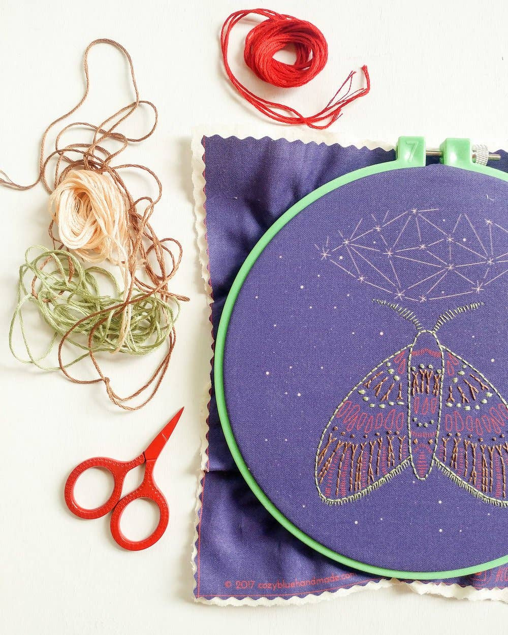 Midnight flight embroidery kit