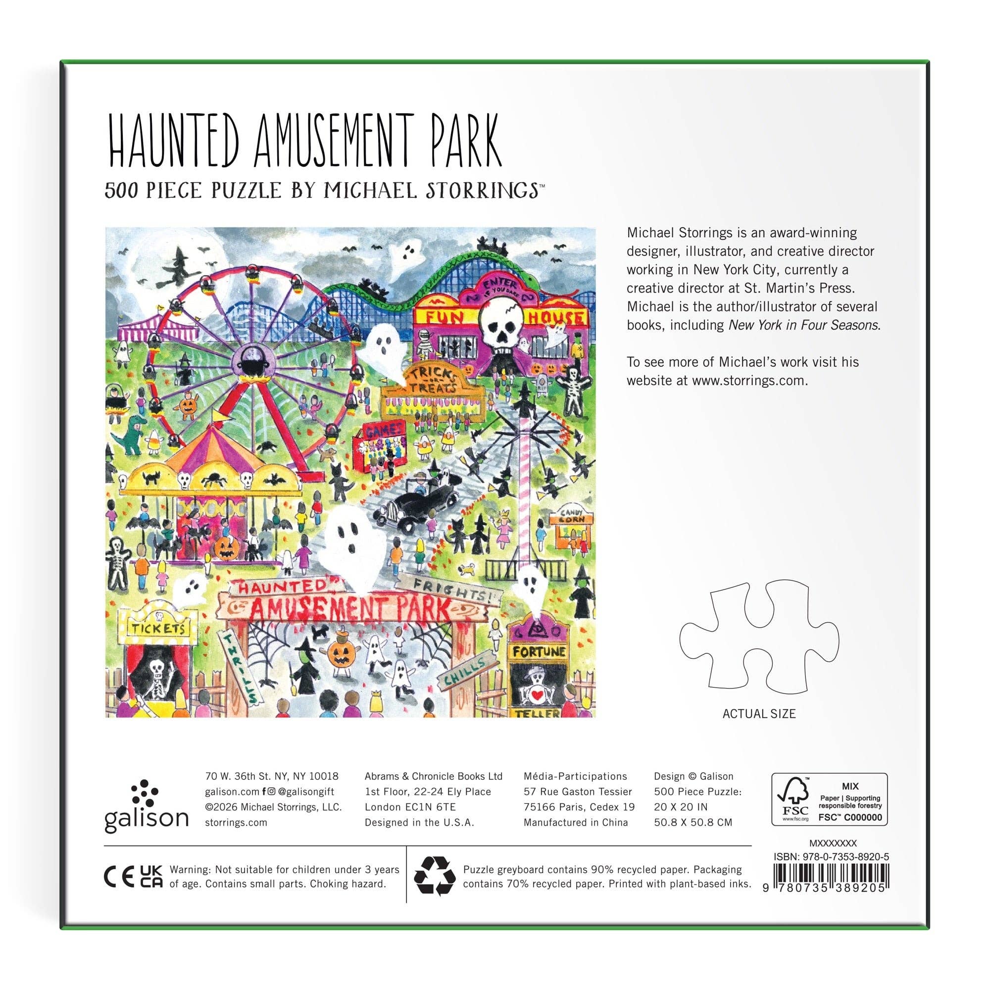 Michael Storrings Haunted Amusement Park 500 Piece Puzzle
