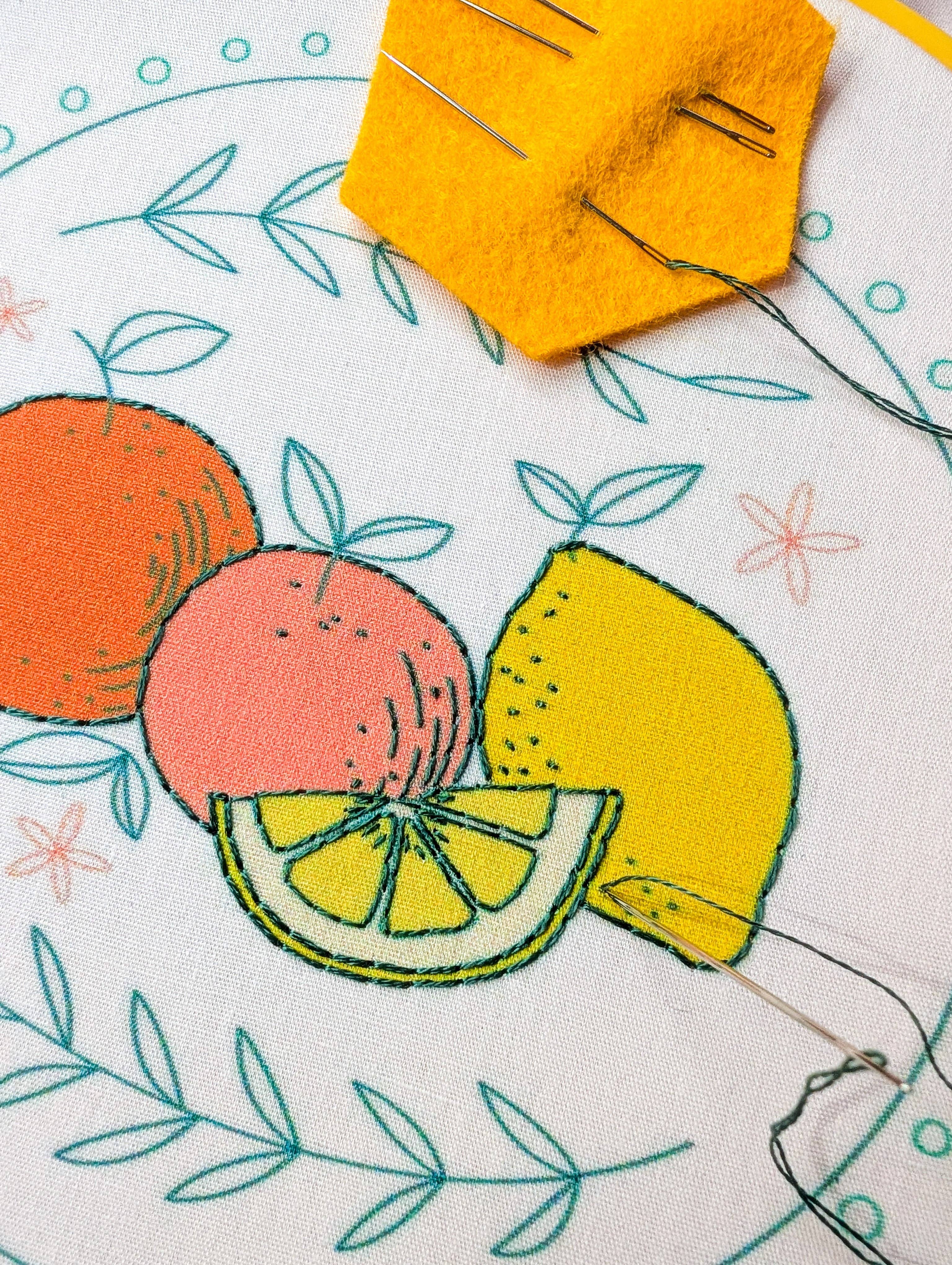Citrus embroidery kit