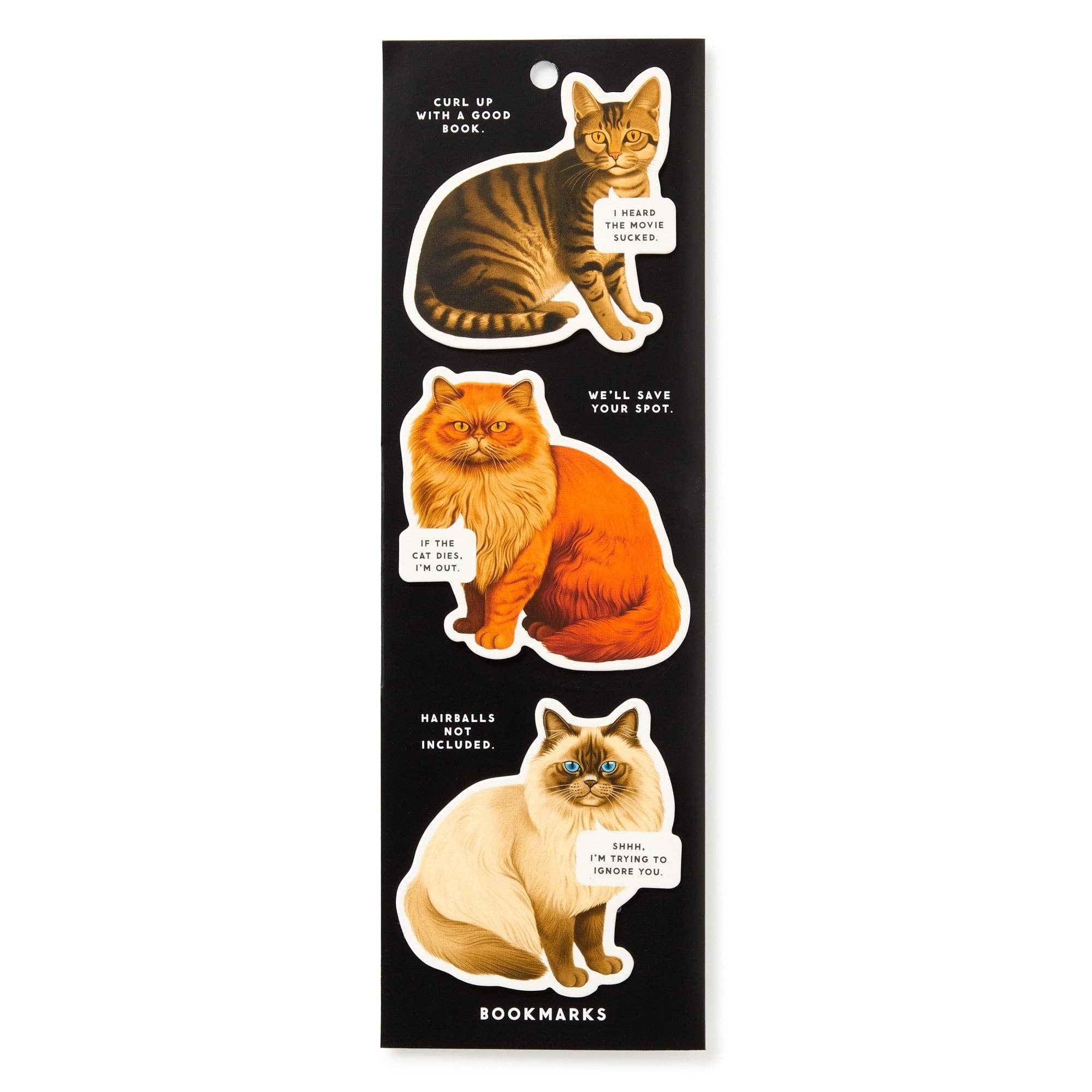 Brass Monkey Moody Cats Magnetic Bookmark Set