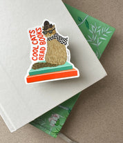 Cool Cats Read Books Sticker
