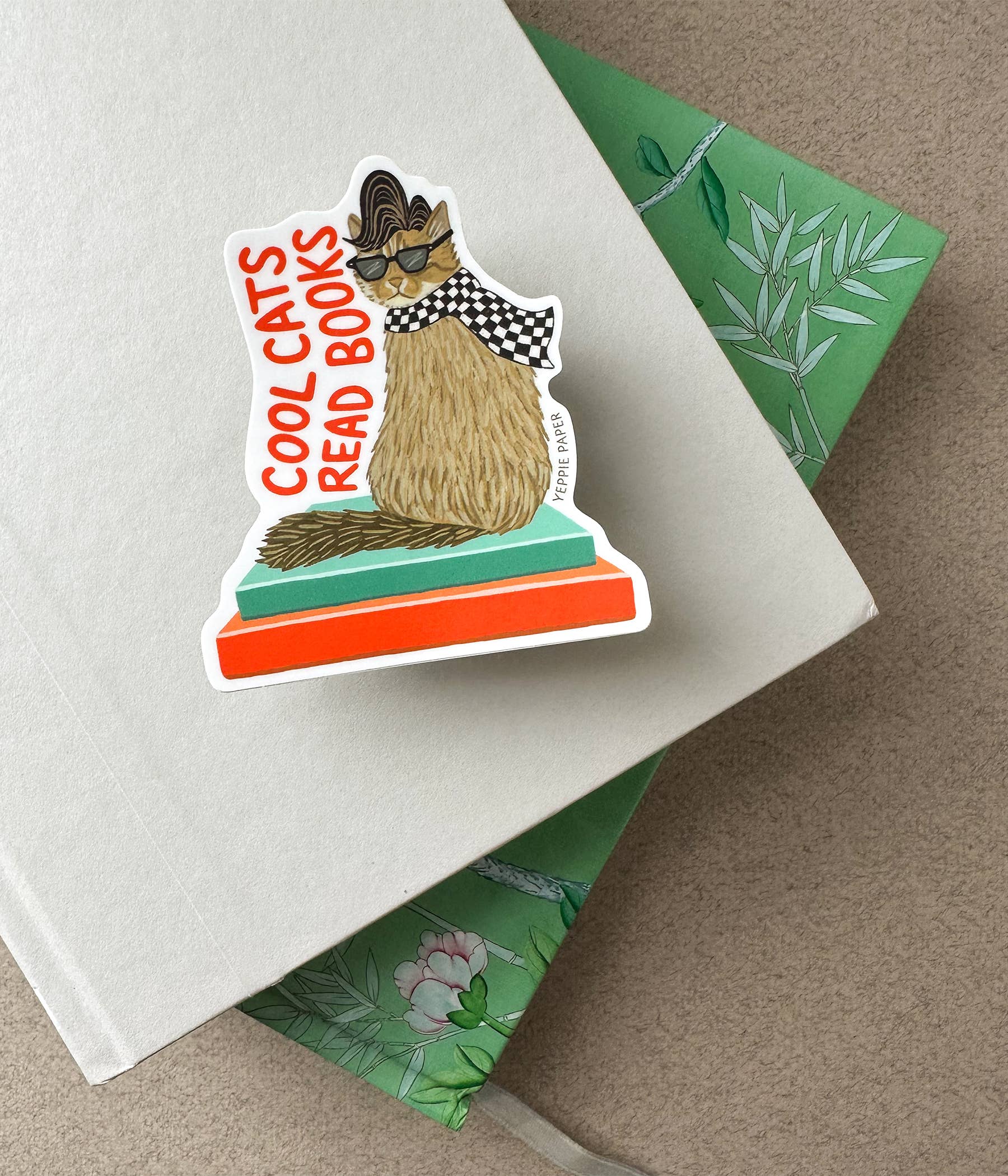 Cool Cats Read Books Sticker