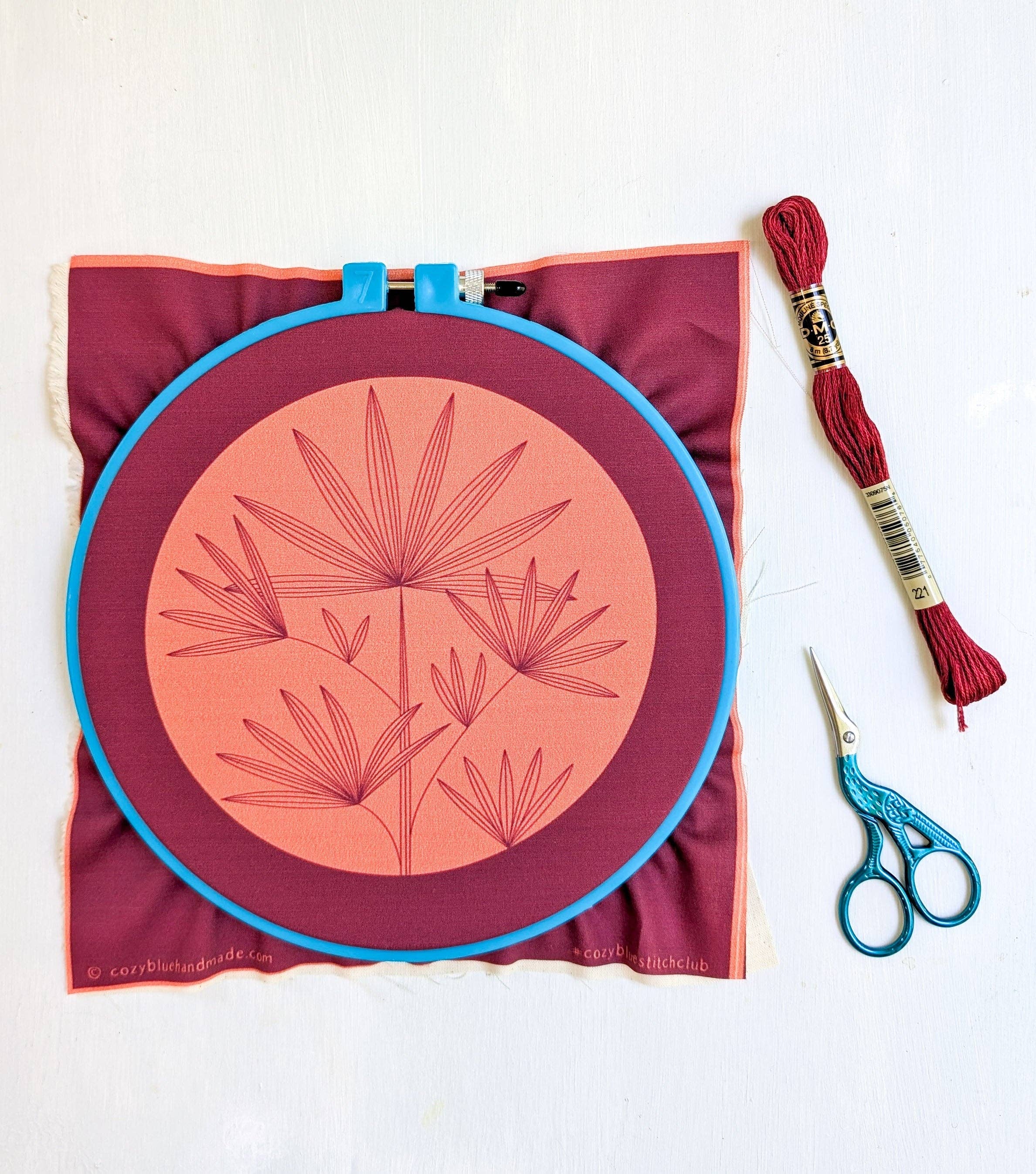 Lady palm embroidery kit