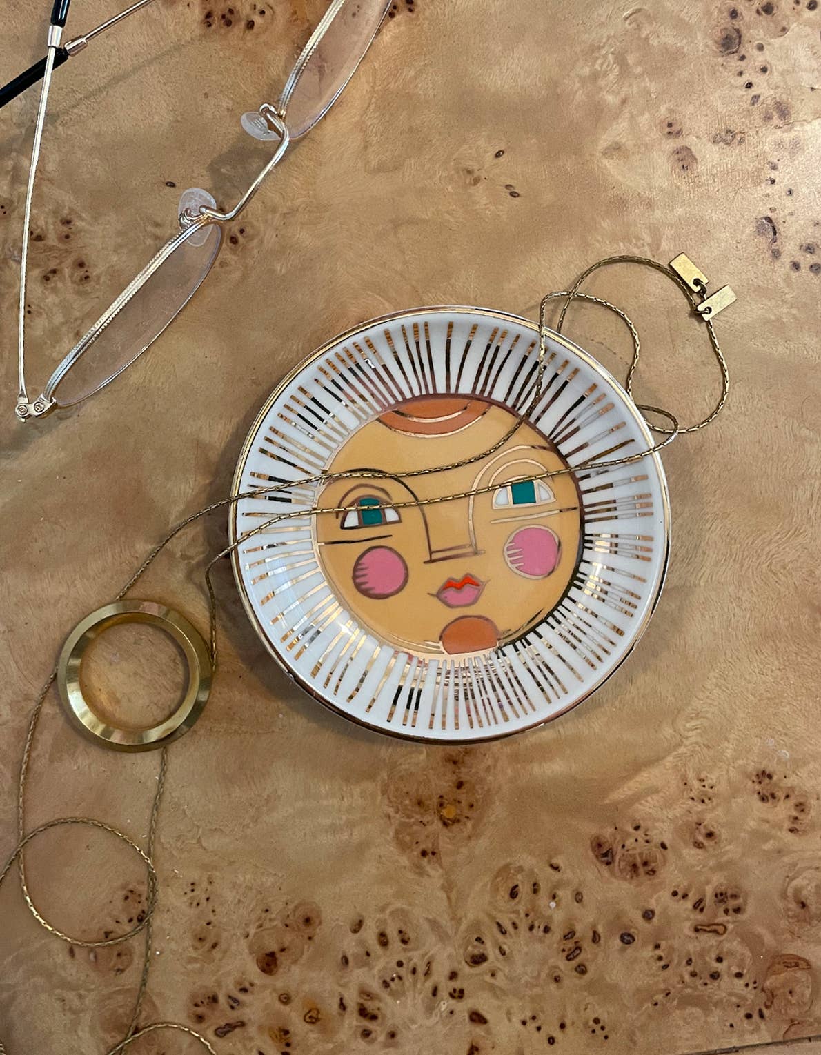 Sun Porcelain Trinket Dish