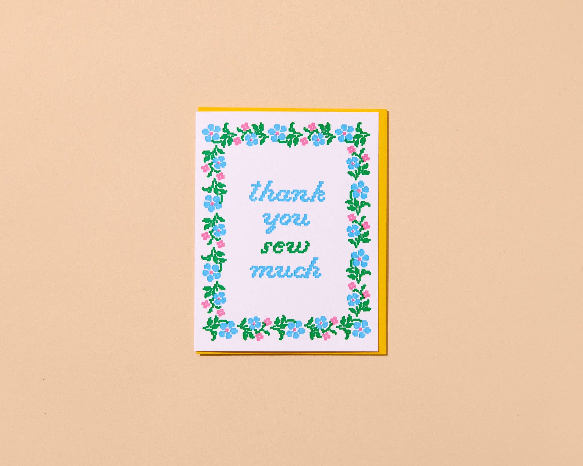 Thank You Sew Much Letterpress Thank You Card