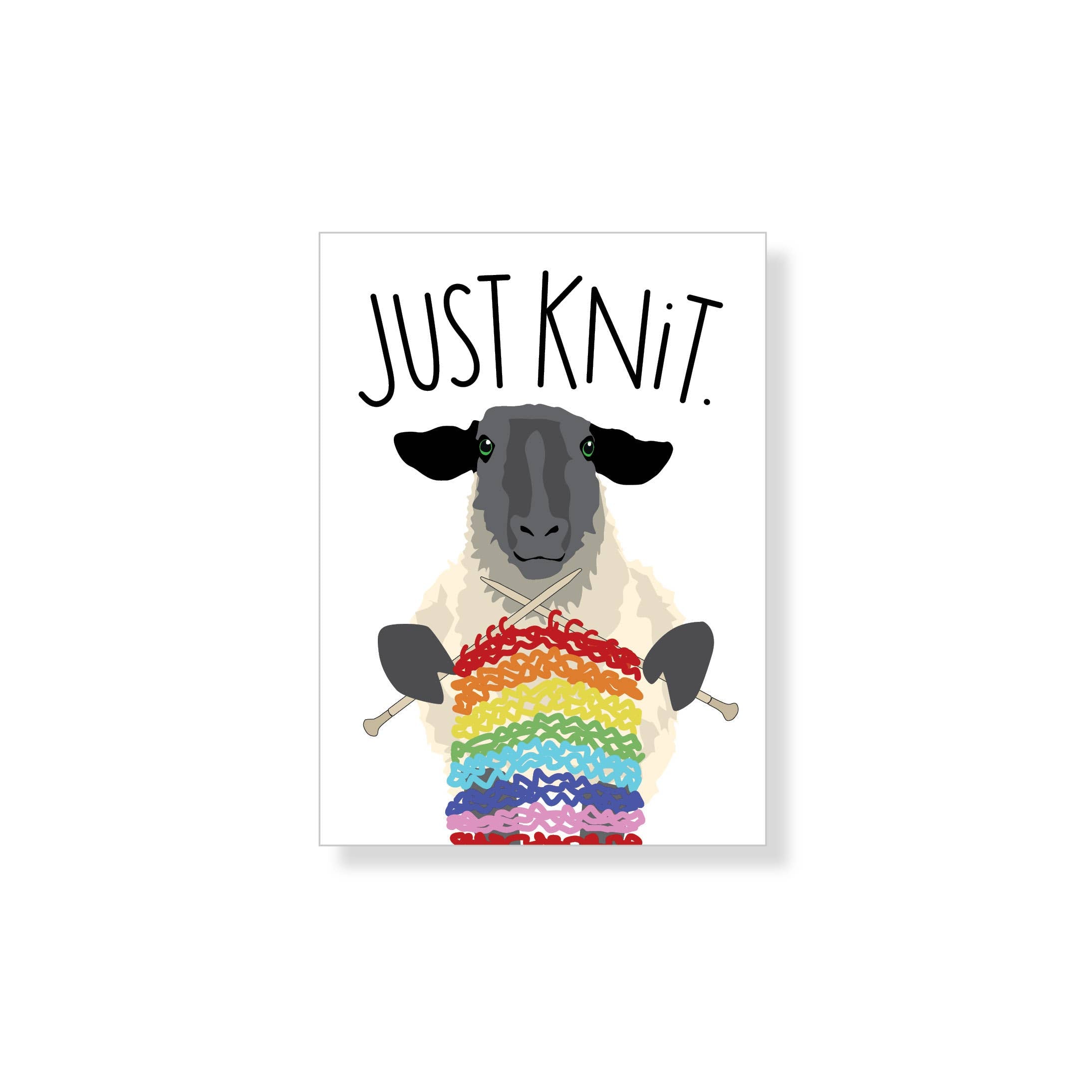 Just Knit Rainbow Sheep Magnet
