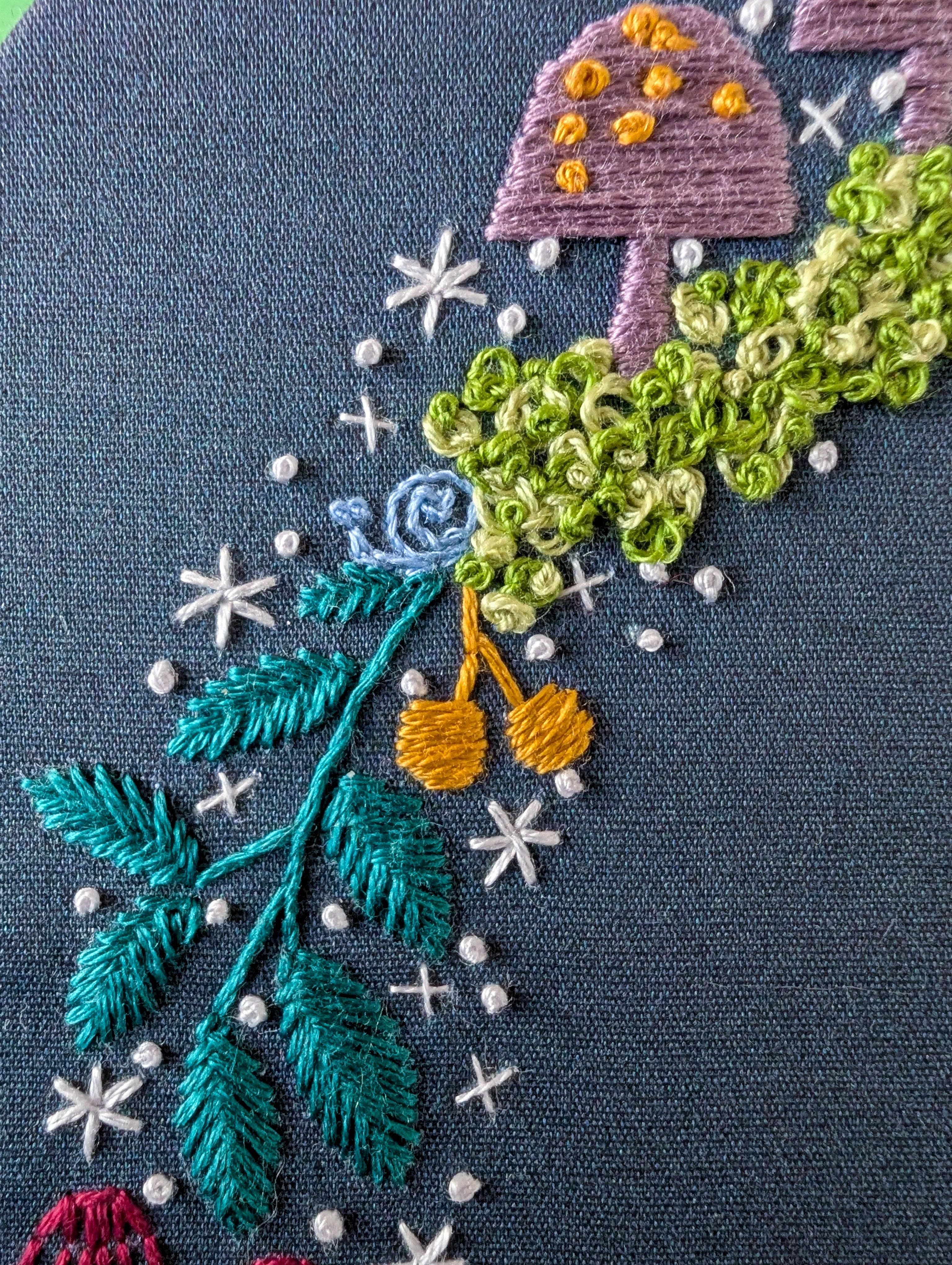 Woodland wreath embroidery kit