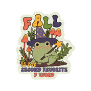 Fall My Favorite F Word Frog Vinyl Sticker