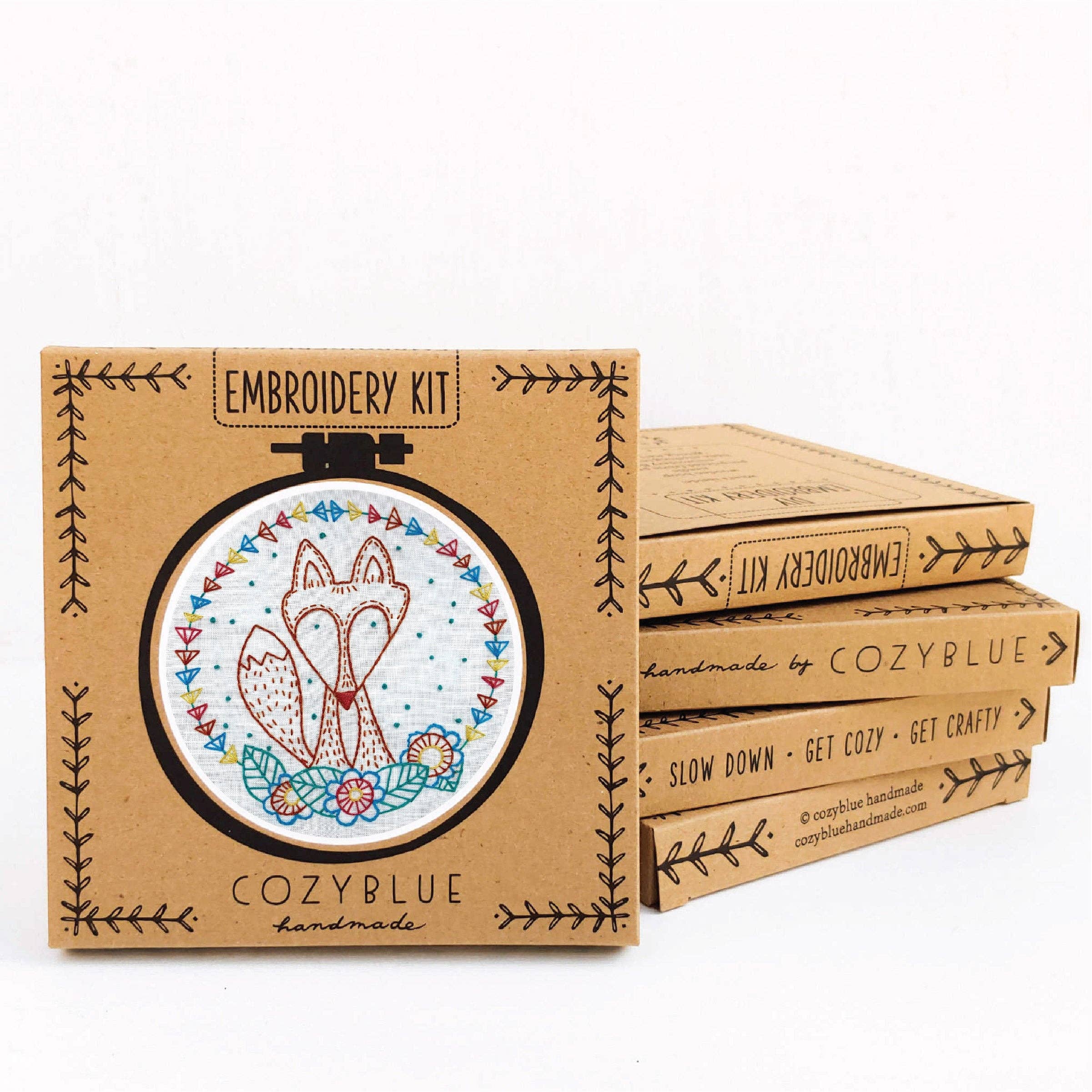 Crafty fox embroidery kit