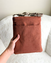 The Life of A Reader Embroidered Corduroy Book Sleeve with Bow Knot