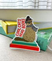 Cool Cats Read Books Sticker
