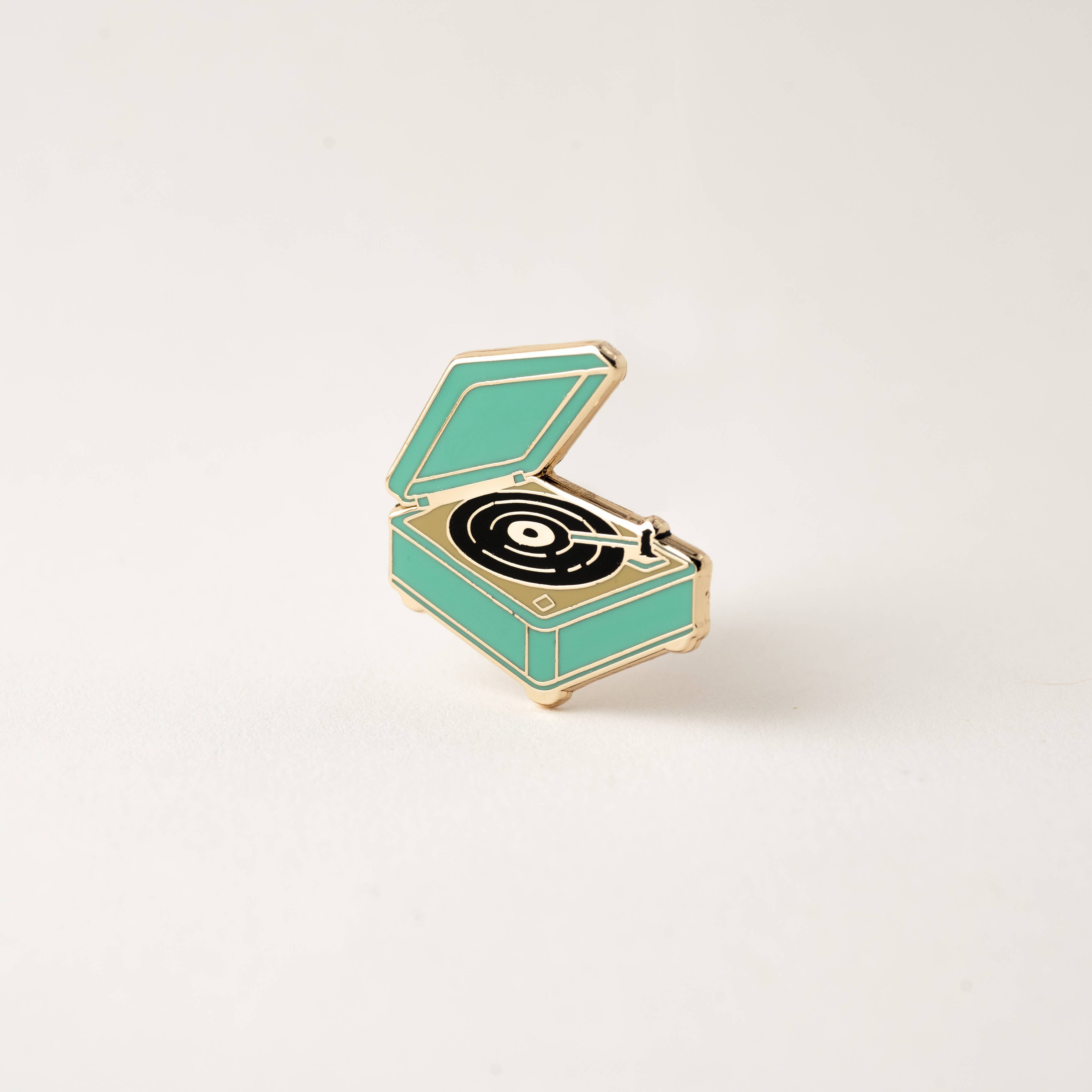 Retro Vinyl Record Player Enamel Pin