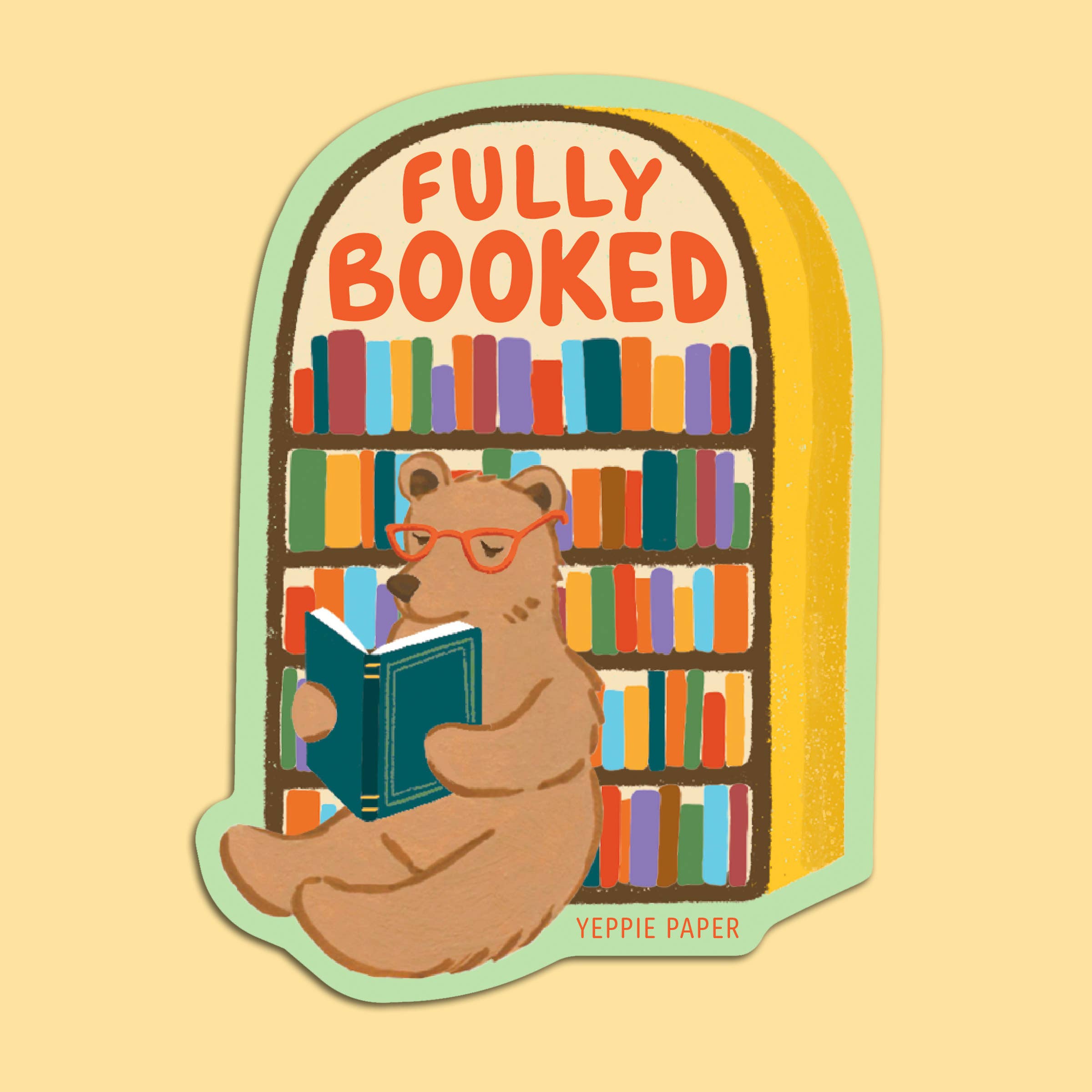 Reading Bear and Book Shelf Sticker - "Fully Booked"