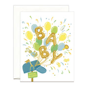 Special Delivery Balloons & Confetti Mailbox Baby Card